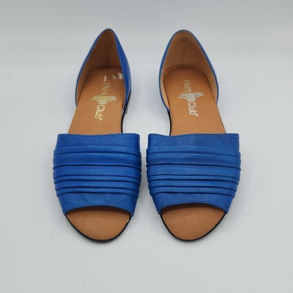 Vintage Hunt Club 80’s Royal blue slide on open Toe flats - Picture 1 of 7